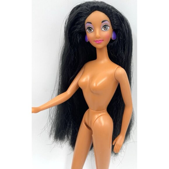 Vtg Mattel Barbie Doll Disney Princess Jasmine Long Black Hair Nude for OOAK - Picture 6 of 11